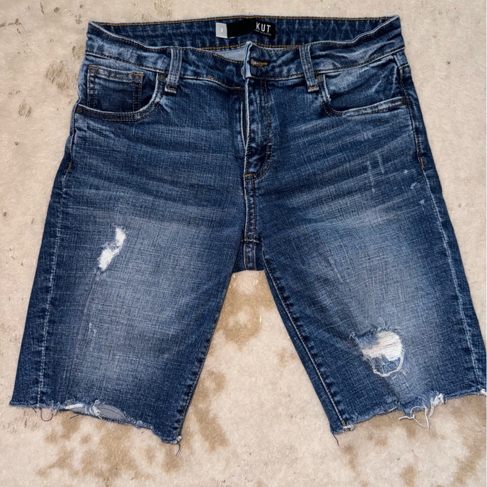 Kut from the Kloth Sophie Distressed Denim Bermuda Shorts